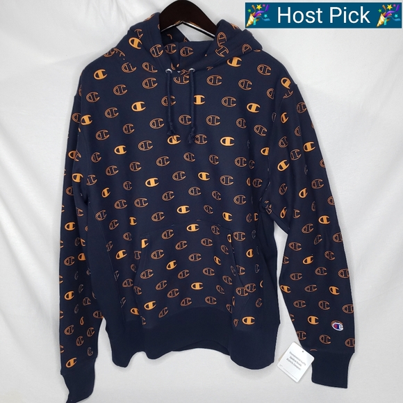 Champion Other - Mens Champion Reverse Weave All Over Logo Hoodie